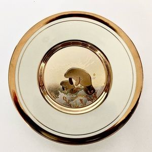 Vintage Mother Manatee and Baby Chokin Style Plate